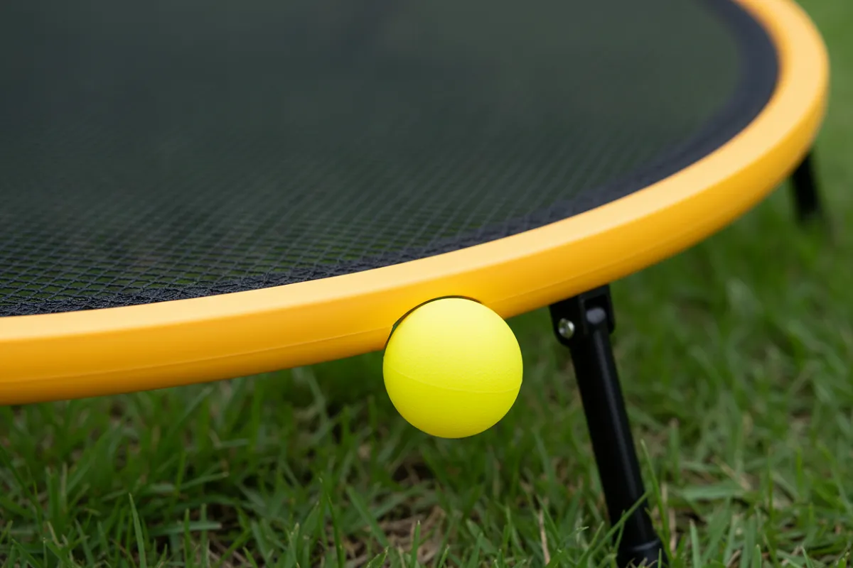 Balle de spikeball en contact avec le cerclage rigide du filet, la faute la plus méconnue.